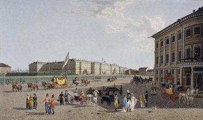 Udsigt over Slotspladsen fra Nevsky Prospekt, 1804 af Gabriel Ludwig Lory the Elder