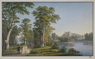 Udsigt over paladset i Gatchina fra parken, 1753 af Gabriel Ludwig Lory the Elder