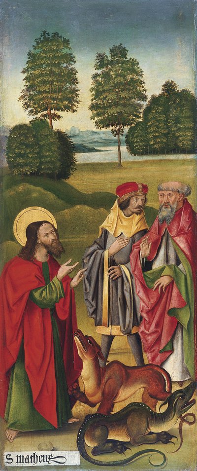 Miraklet af Saint Matthew, der tæmmer dragerne, 1478 af Gabriel Mälesskircher