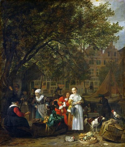 Et urtemarked i Amsterdam af Gabriel Metsu