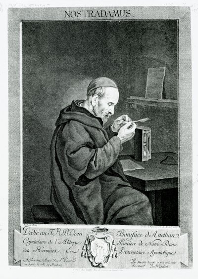 Portræt af Michel Nostradamus (1503-66) indgraveret af Christian von Mechel (1737-1817) 1762 af Gabriel Metsu