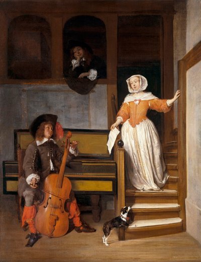 Cellospilleren af Gabriel Metsu