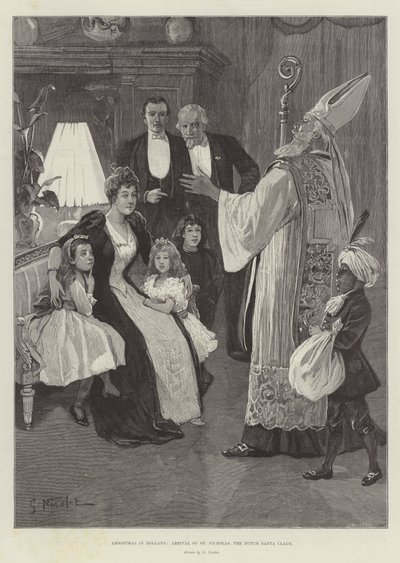 Jul i Holland, Ankomst af St Nicholas, den hollandske julemand af Gabriel Nicolet
