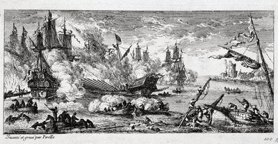 Søslaget ved Agosta (nuværende Augusta på Sicilien) mellem den franske flåde og en spansk og hollandsk alliance den 22. april 1676. Også kaldet slaget ved Gibel-bjerget (Mount Gibel) eller slaget ved Famagusta. af Gabriel Perelle