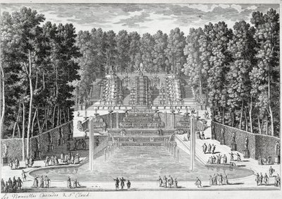De nye vandfald ved St Clouds haver (ved Ours) - af Perelle, slutningen af det 17. århundrede af Gabriel Perelle