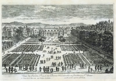 Udsigt over Jardin des Plantes i det 17. århundrede, af Perelle af Gabriel Perelle