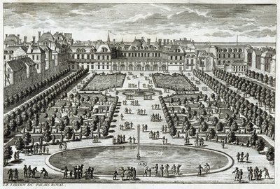 Udsigt over Parc du Palais Royal i Paris. Stik af Perelle, slutningen af 1600-tallet. af Gabriel Perelle