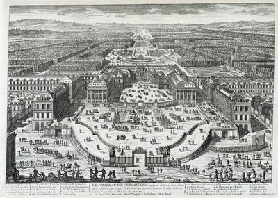 Udsigt over æresgården til Chateau de Versailles - af Perelle, slutningen af det 17. århundrede af Gabriel Perelle