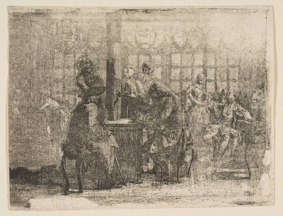 Nouvellistes, 1752. af Gabriel de Saint-Aubin