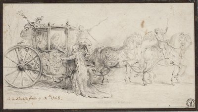 Paris byder Christian VII velkommen af Gabriel de Saint-Aubin