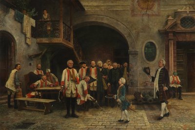 Kejser Joseph II som dreng med de invalide i Wien af Gabriel von Hackl