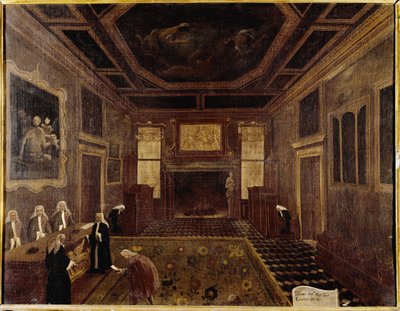 De Tis Rådssal ved Dogepaladset (Venedig, Sala dei Tre Capi del Consiglio dei Dieci) - Maleri af Gabriele Bella (ca. 1730-1799). Venedig, Querini Stampalia Foundation af Gabriele Bella