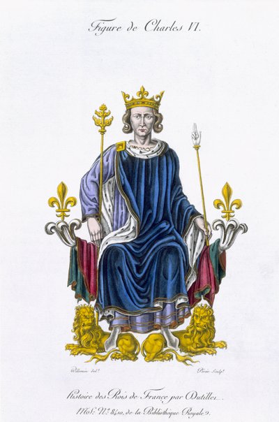 Figur af Charles VI, indgraveret af Amedee Peree, fra 