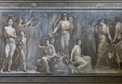 Allegori om komedie, detaljer af Gaetano Cresseri