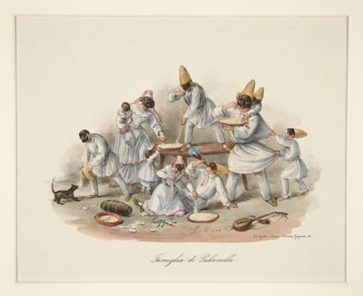 Pulcinella familie af Gaetano Dura