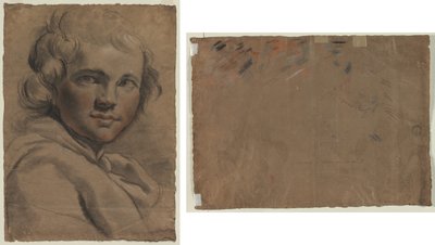 Head of a Young Man (recto) Skitse af et hoved (verso) af Gaetano Gandolfi