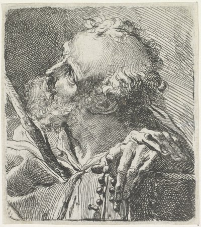 Hoved af en helgen med rosenkrans af Gaetano Gandolfi