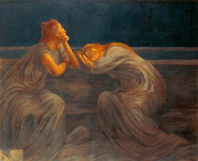 Nocturne, 1908, af Gaetano Previati (1852–1920). af Gaetano Previati