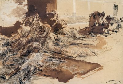 Studie af pest af Gaetano Previati