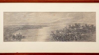 The Branch of Lake Como (blyant på papir) af Gaetano Previati