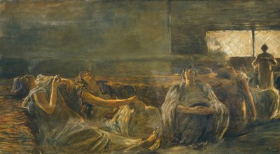 Opiumsrygerne, af Gaetano Previati (1852-1920). af Gaetano Previati
