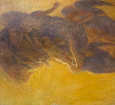 Skabelsen af lys, ca. 1913, Gaetano Previati (olie på lærred) af Gaetano Previati