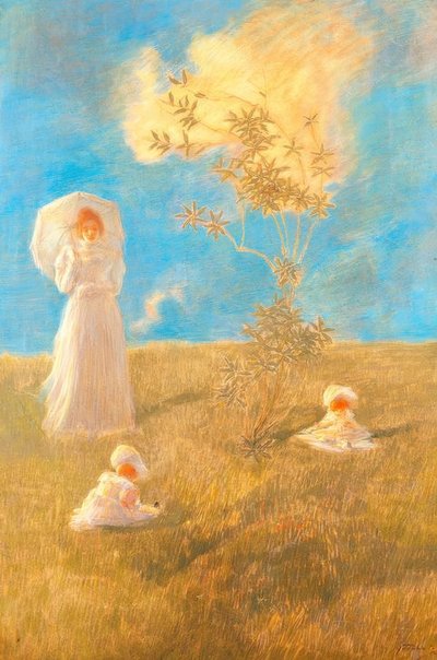 Den stille, Gaetano Previati (1852-1920), af Gaetano Previati