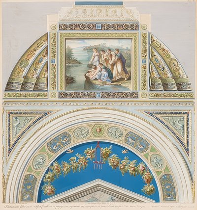 Bezel og hvælvingsområde med fundet af Moses. 1774 af Gaetano Savorelli