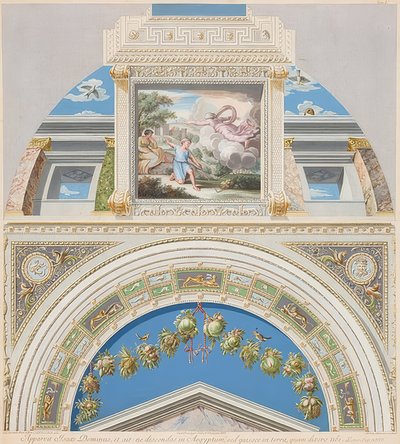 Lunette og hvælving med Gud, der viser sig for Isak. 1774 af Gaetano Savorelli
