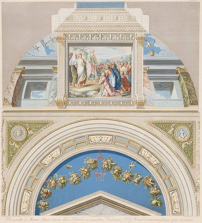 Lunetten og hvælvingsområdet med Moses viser lovens tavler. 1774 af Gaetano Savorelli