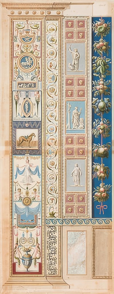 Pilaster Loggia II (pynt med en opsadlet hest i midtersektionen) af Gaetano Savorelli