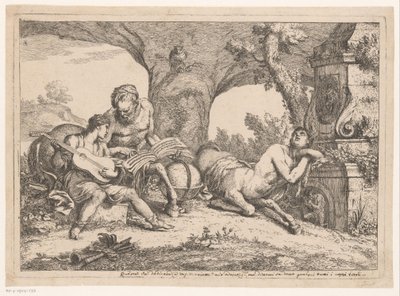 Achilleus undervist af Chiron Forskellige shows og lande (serietitel) Varii capricci e paesi (serietitel) af Gaetano Zompini (possibly)