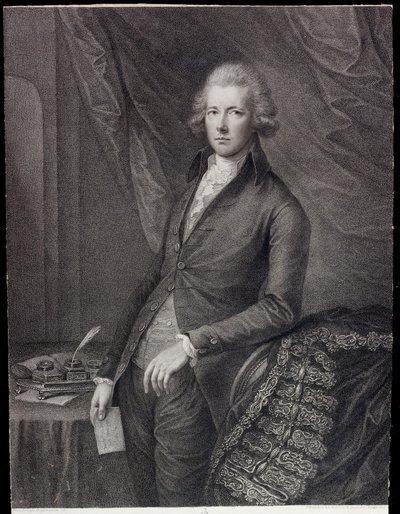 The Right Hon William Pitt den yngre (gravering) af Gainsborough (after) Dupont