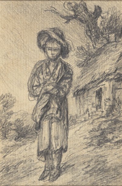 Dreng står ved et sommerhus af Gainsborough Dupont