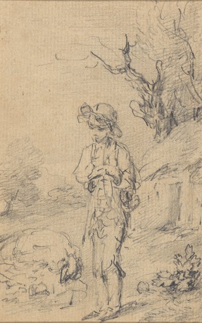 Dreng står ved et sommerhus af Gainsborough Dupont