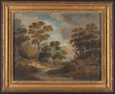 Landschaft: Mann mit Reisigbündeln af Gainsborough Dupont