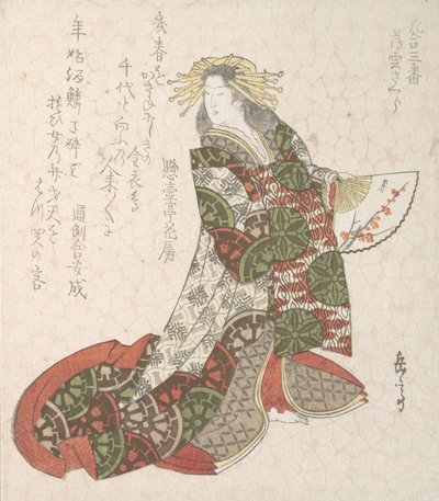 Kurtisane Usugumo, 1800-tallet. af Gakutei