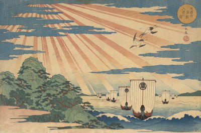Tempozan Man-Line Nu-Shin tegning, 1838. af Gakutei