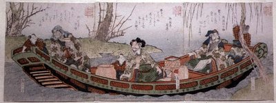 Sendai Group Triptychon: Tre helte fra kongeriget Shu, ca. 1818-30 (træsnit) af Gakutei Harunobu