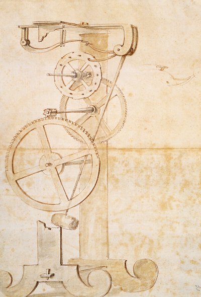 Tegning af Galileos pendulur, manuskript af Galileo Galilei (1564-1642), 85 gal, f 50 r. af Galileo Galilei