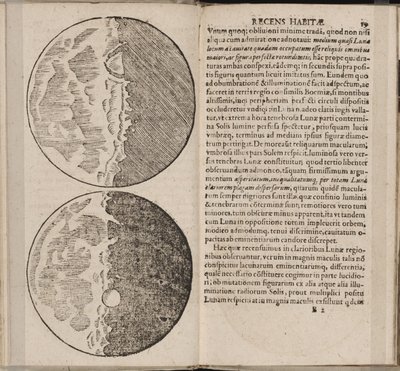 Blad af bog Sidereus Nuncius Sidereal Messenger af Galileo Galilei, 1610 af Galileo Galilei
