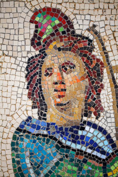 Romersk mosaik forestillende Orfeus, der spiller på lyra af Gallo-Roman