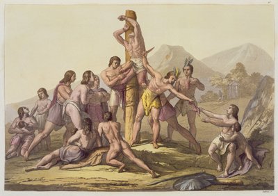 Peruanske indianere, der ofrer, fra 