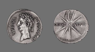 Denarius portraying Emperor Augustus, 19-18 BCdani af Gallo Roman