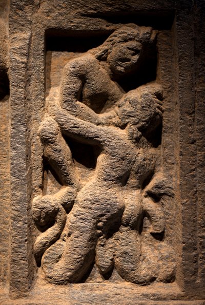 Triton. Lavrelief skulptureret, kunst af Gandhara (Pakistan), 2.-3. århundrede. Koreas Nationalmuseum, Seoul (Sydkorea). af Gandhara School