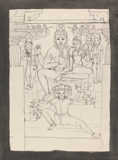 Endnu en repræsentation af historien om Mahadev græsgang og rund af Gangaram Chintaman Tambat
