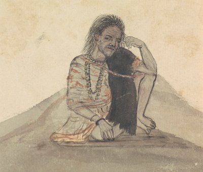 Mand med et sort sjal af Gangaram Chintaman Tambat