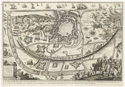 Beleg van Oostende, 1601 Belejringen og udvisningen af ​​Villaen i Oostende af ærkehertug Alberto i år 1601 (titel på objektet) af Gaspar Bouttats