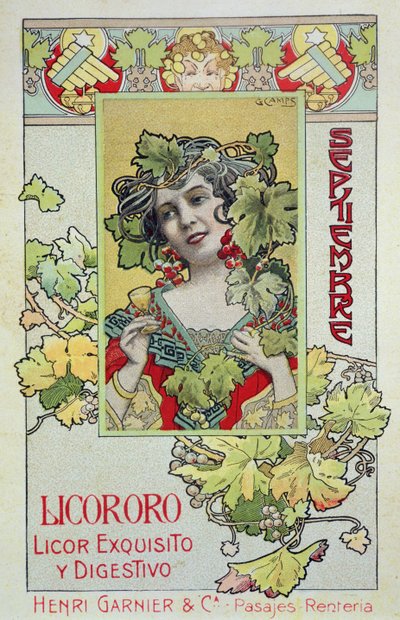 september, fra en kalender for Henri Garnier & Co. af Gaspar Camps Junyent