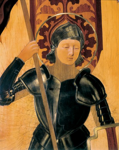 Saint George, detalje af et hovedgærde lavet af Gaspar Homar i Mesquida (1870-1955) af Gaspar Homar i Mesquida